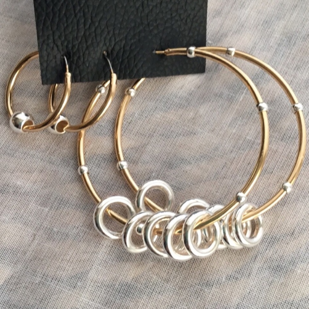 Free People Santa Fe Golden Sun Hoop Earri… - Picture 2 of 6